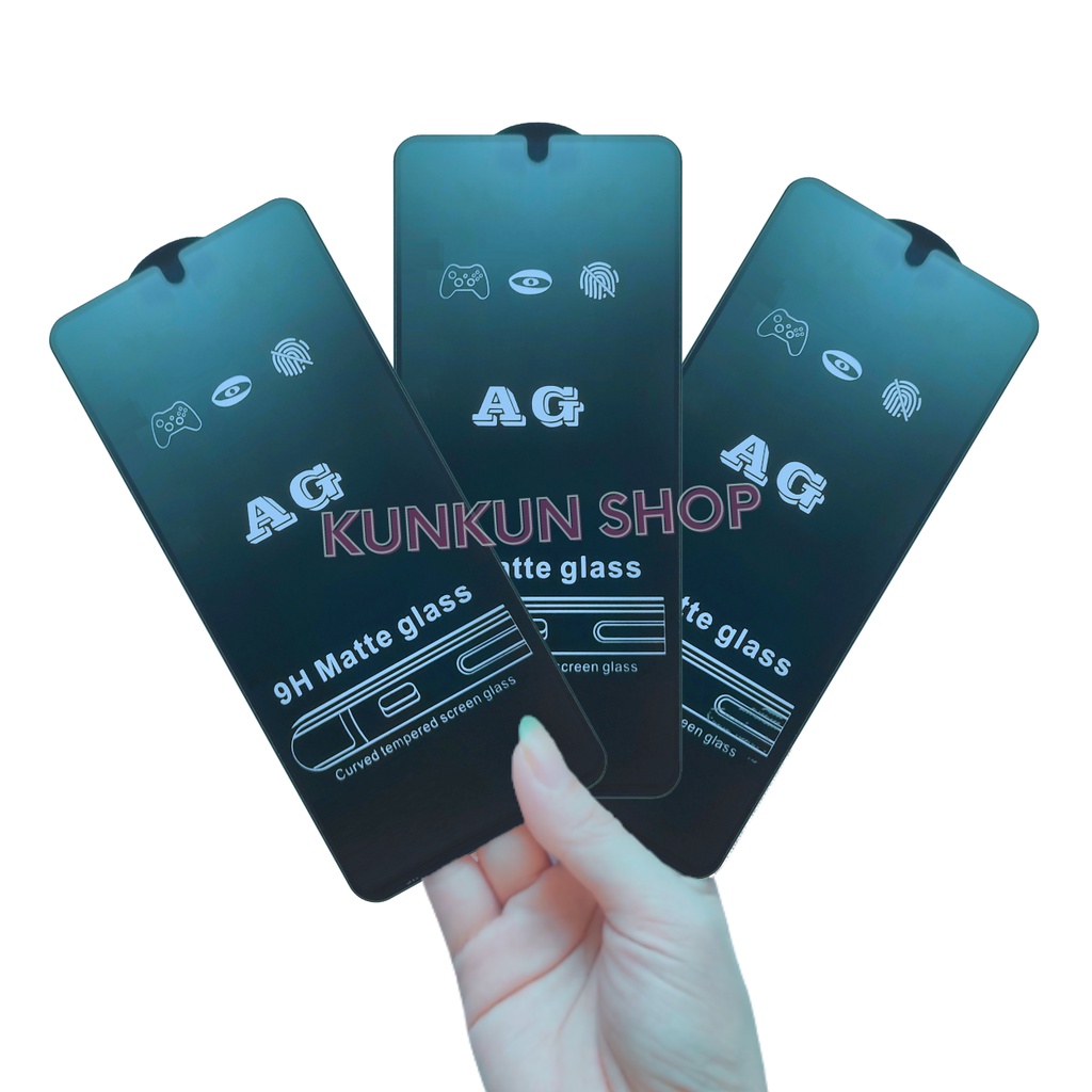 [AG Chống vân tay] Kính Cường Lực Redmi note 9/ 9s/ 9 pro/ 9 pro max - Full màn - Nhám chống mồ hôi tay - Vuốt siêu mượt