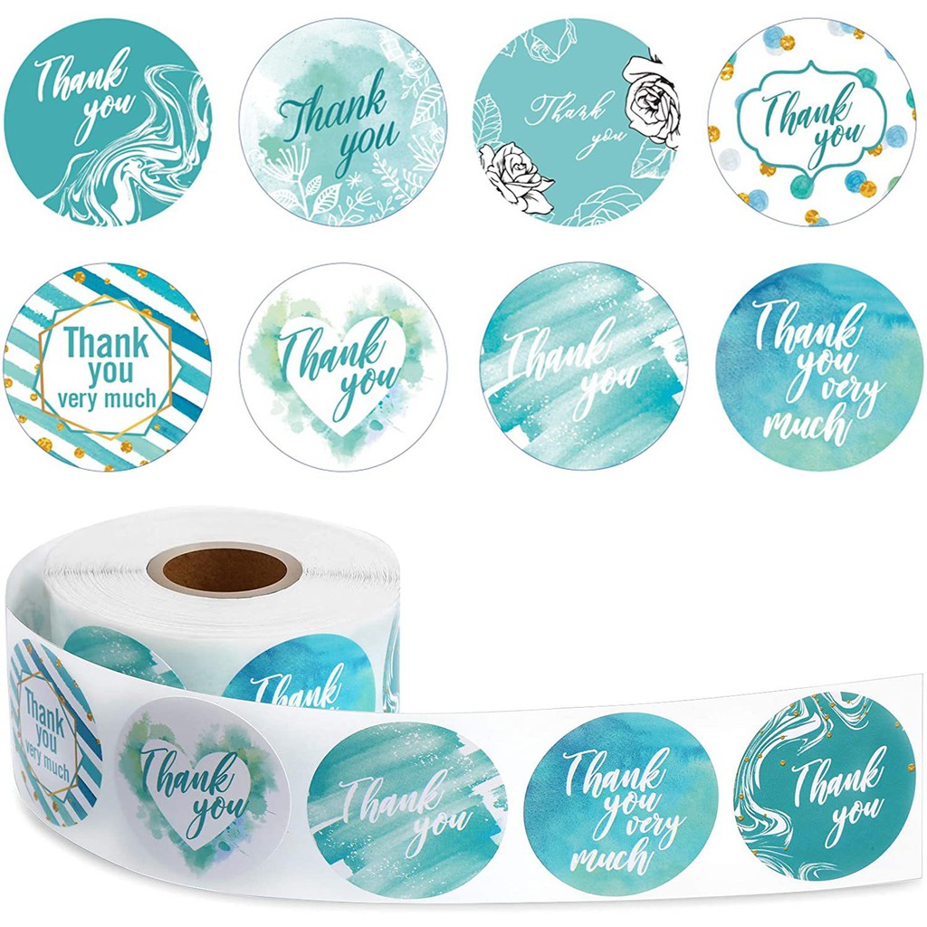 Giá Xưởng - Cuộn 500 Tem dán cảm ơn nhãn dán 25mm Thank you sticker trang trí xinh xắn