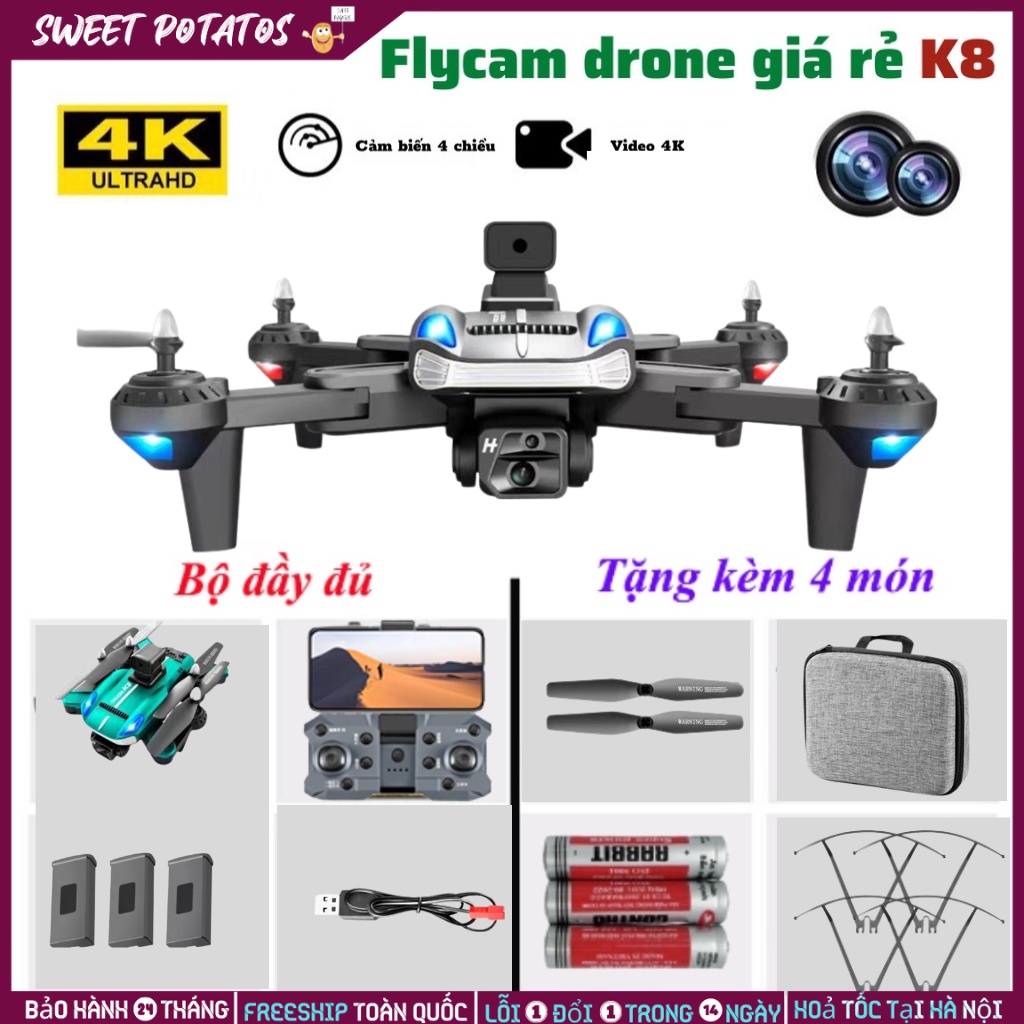 ✨𝑻𝒉𝒐̉𝒂 𝑺𝒖̛́𝒄 𝑩𝒂𝒚 𝑳𝒖̛𝒐̛̣𝒏✨Flycam giá rẻ camera 4K quay phim chụp ảnh HD, Plycam kết nối điện thoại smart phone