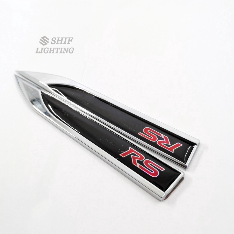 Bộ 2 Miếng Dán Logo Rs Honda Ford Bằng Kim Loại