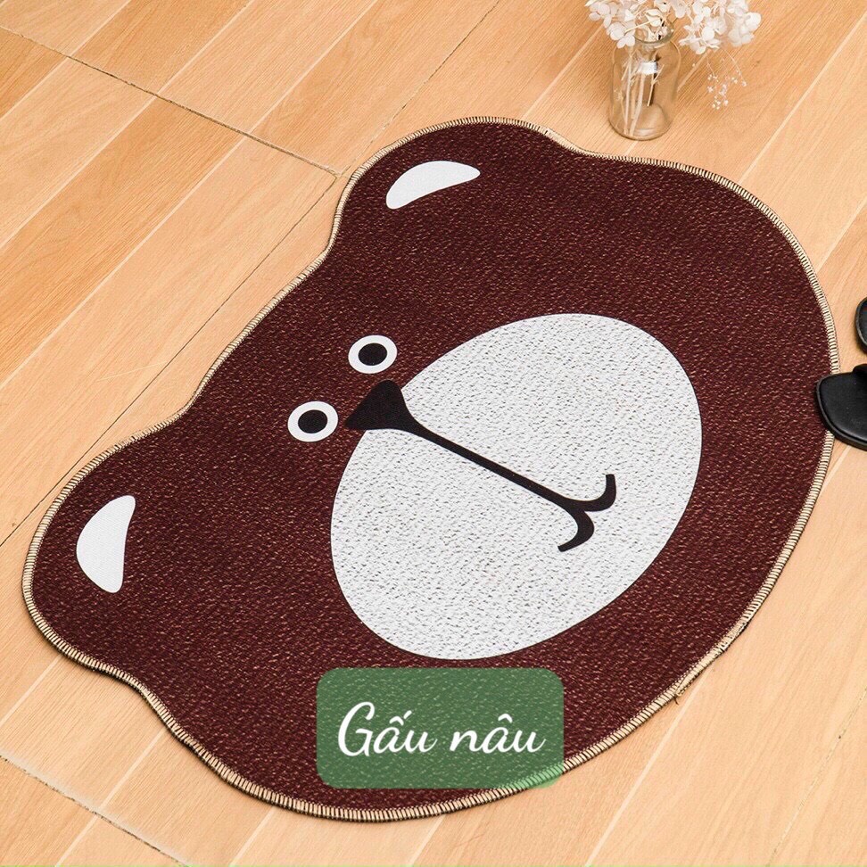 Thảm lau chân bali 40x60cm chống trơn trượt(chọn nhiều mẫu)mẫu gấu nâu