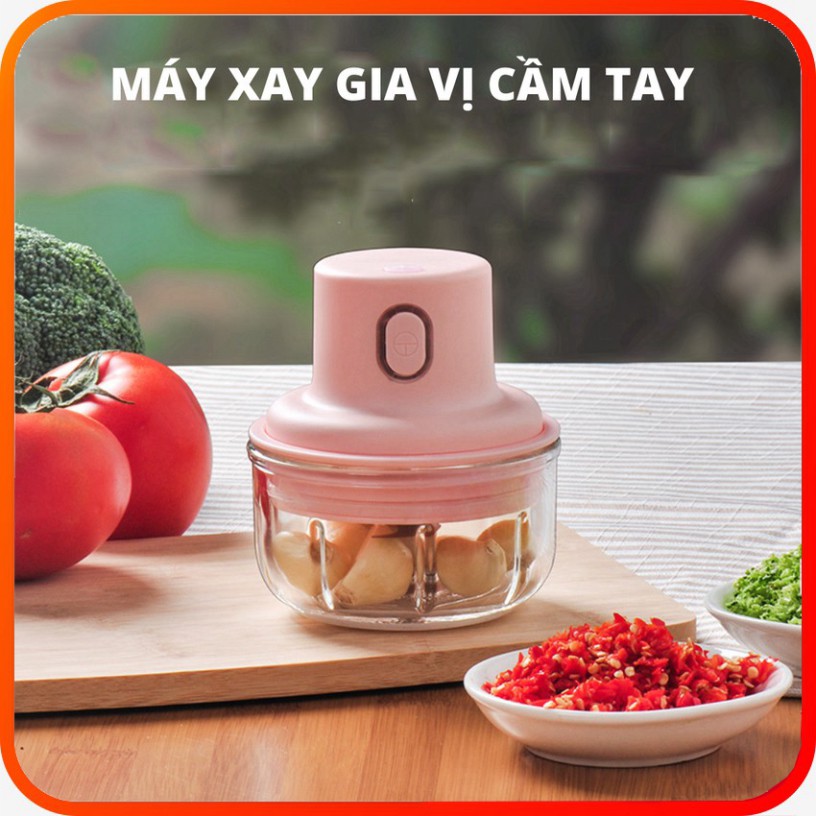 Máy Xay Tỏi Ớt Mini Cầm Tay Pink Bunny