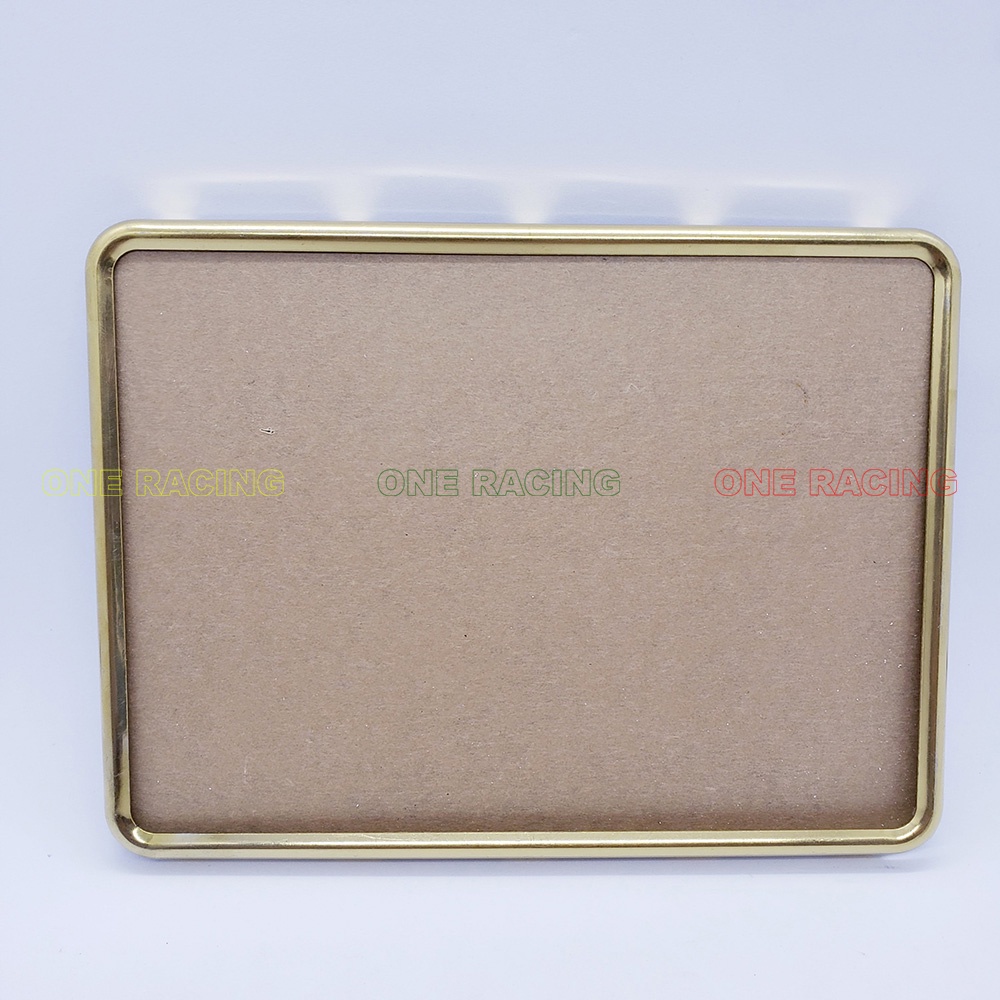 Khung biển số xe máy, ốp viền biển titan, mẫu Inox 304 dày xi vàng cao cấp gắn mọi mẫu xe, ONE RACING