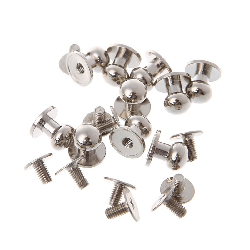 10ms Solid Brass Rivet Round Head Button Screw Luggage Leather Brass Durable Craft