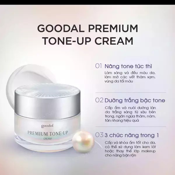 Kem dưỡng ốc sên nâng tone trắng da Goodal Premium Snail Tone Up Cream 10ml, 30ml