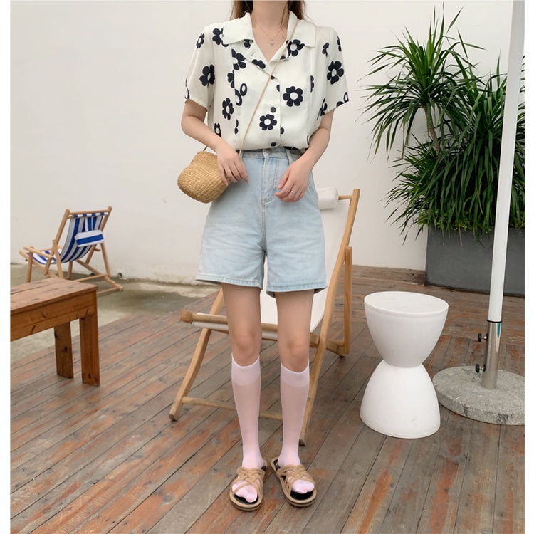 Áo Sơ Mi Tay Ngắn Dáng Rộng Phong Cách Phương Tây Thời Trang Mùa Hè Mới Cho Nữ