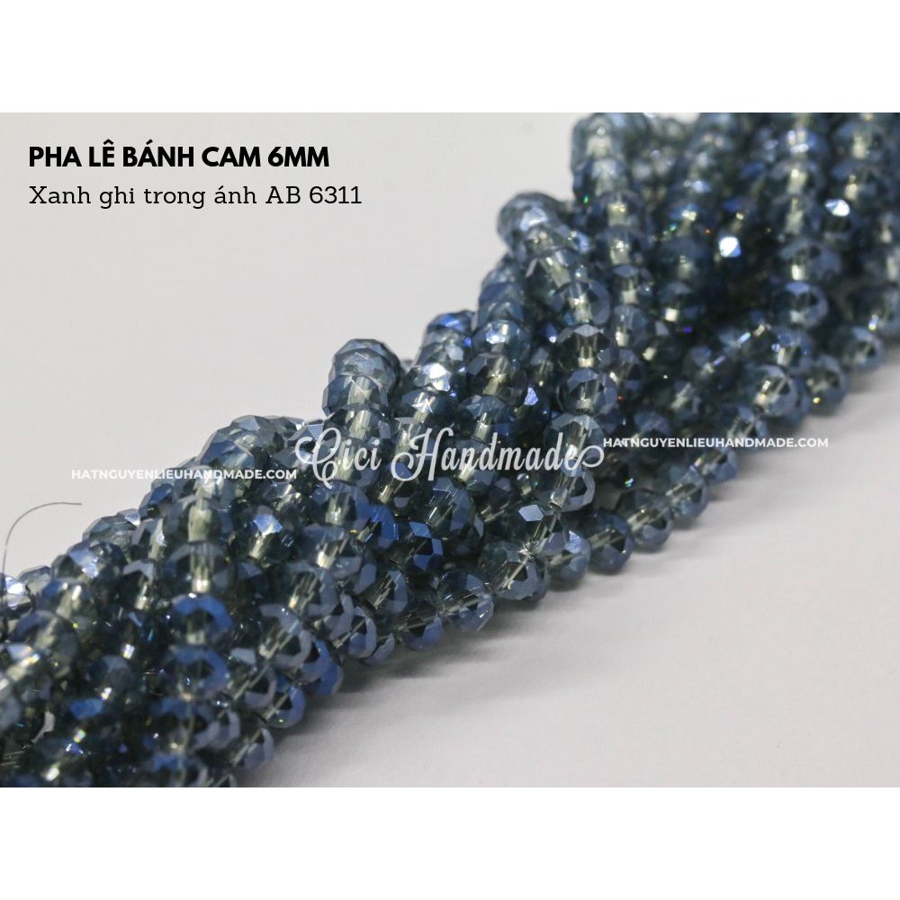 Pha lê bánh cam size 6mm Cici Handmade chuyên hạt đá hạt pha lê hạt cườm hạt trang sức tự làm nguyên liệu DIY