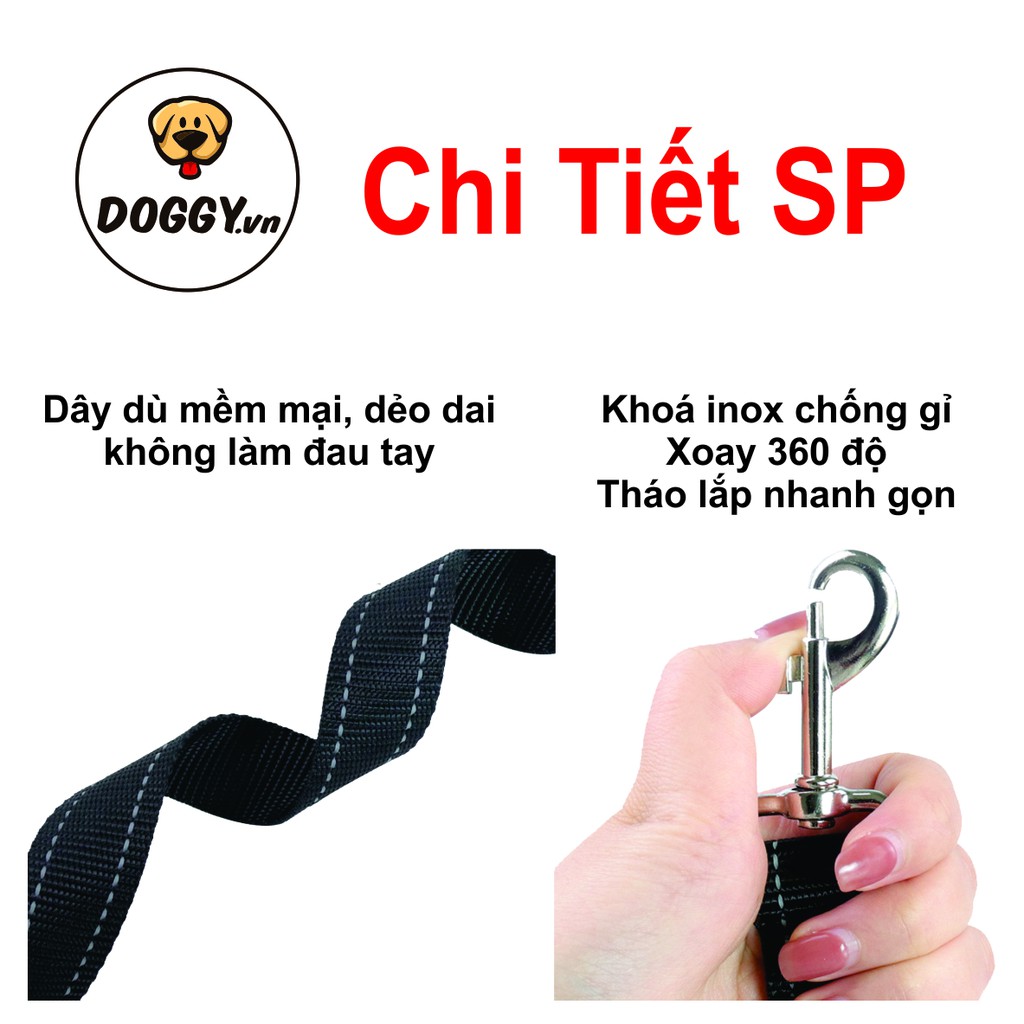 Dây Dắt Chó Đi Dạo – Chất Liệu Vải Dù Bền Bỉ, Mềm Mại – DOGGY SHOP