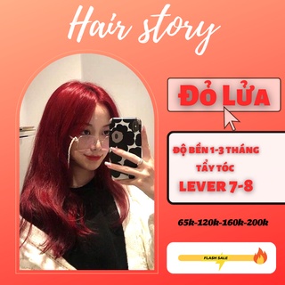 Thuốc nhuộm tóc Đỏ Lửa nhuộm tại nhà nâng tone để lên chuẩn màu Hairstory 0.45/8.45