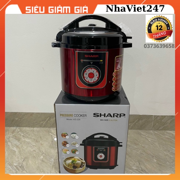 Nồi áp suất điện Shapp-KS 226-6Lit-nồi hầm đa năng-ninh cháo-hầm xương-nấu cơm-(tặng vỉ hấp cách thuỷ)nồi tốt,đẹp,giá rẻ