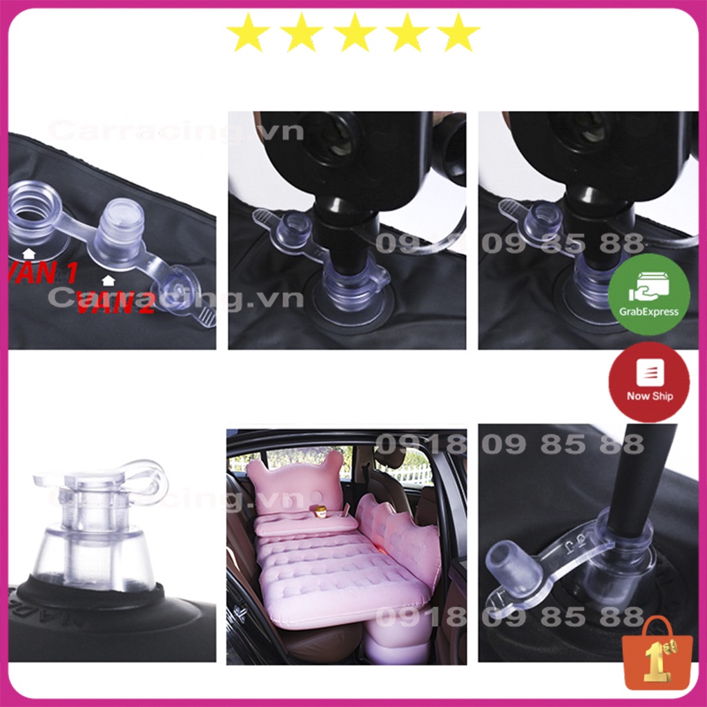 Nệm hơi ô tô CARRACING đệm hơi ô tô vải nhung cao cấp có vân lướt sóng 5 - 7 chỗ, có ô để đồ. Tặng bơm hơi và bộ vá | BigBuy360 - bigbuy360.vn