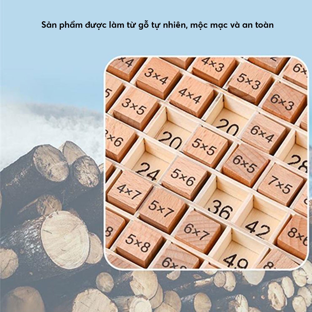 Bảng Cửu Chương Gỗ Dạng Lắp Ghép - Giáo cụ Montessori