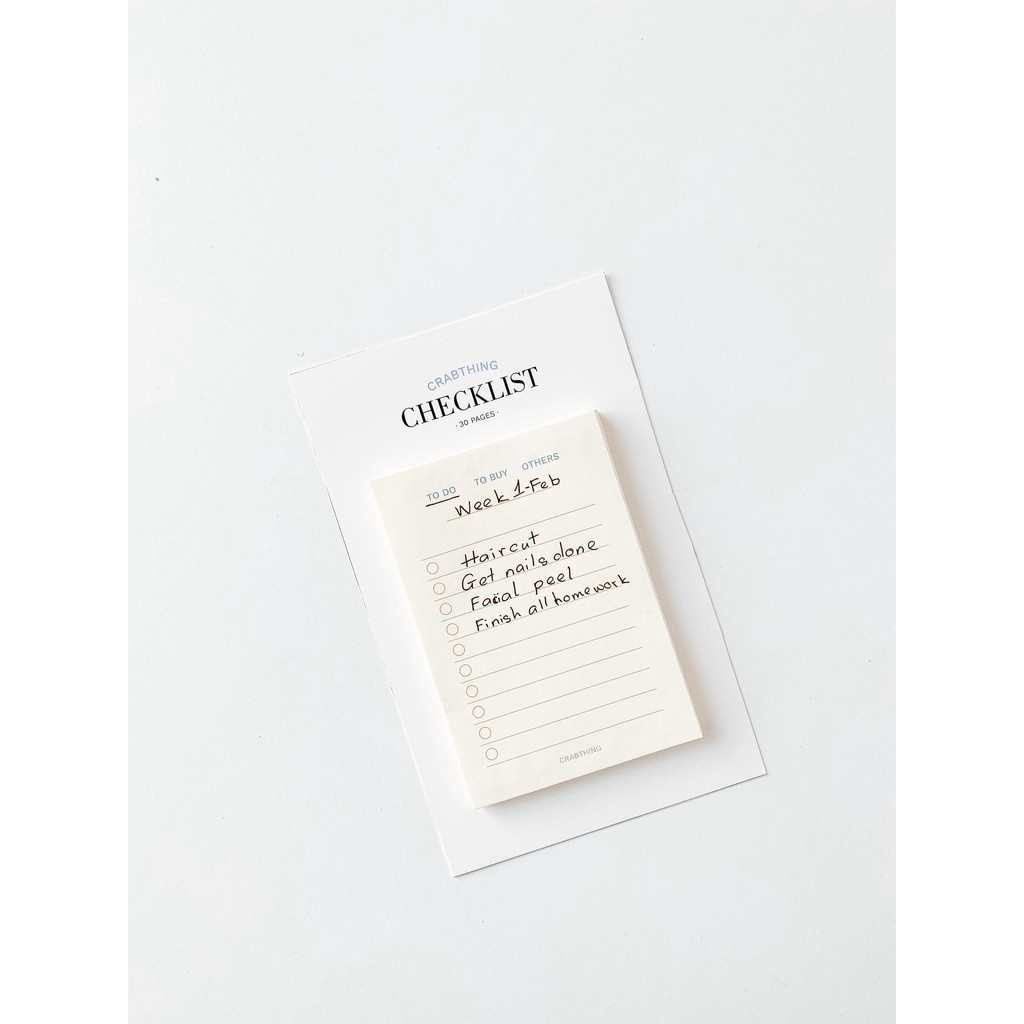 Giấy note ghi chú danh sách  - Crabit Checklist Notepad - 30 tờ Chính Hãng Crabit