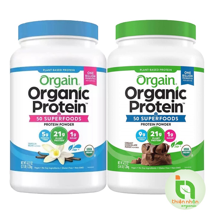 Bột đạm thực vật hữu cơ Orgain Organic Protein Superfoods pha sữa 1.2kg thumbnail
