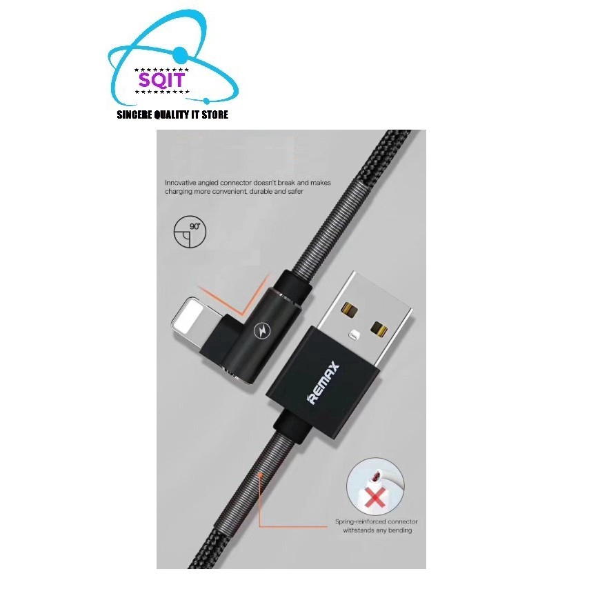 Dây cáp sạc nhanh Remax hình dạng chữ L Type-c Micro 2.4A 480 Mb/s cho iphone