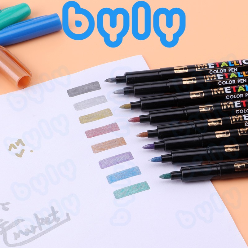 Hộp Bút Lông Nhũ Metallic 8 Màu - Color Pen BAOKE | MP570