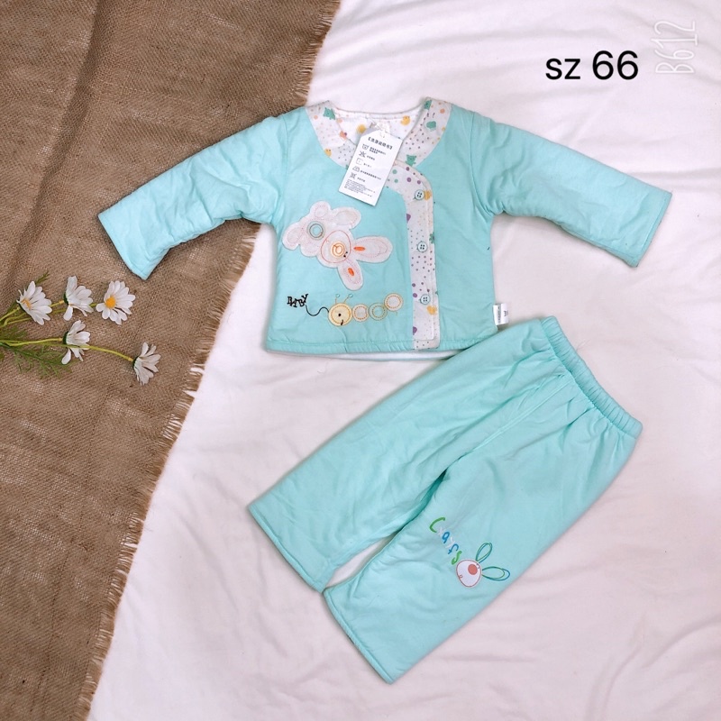(Chon mẫu) Bộ trần bông dài cho bé trai, bé gái sz 66(6-9 tháng) from to