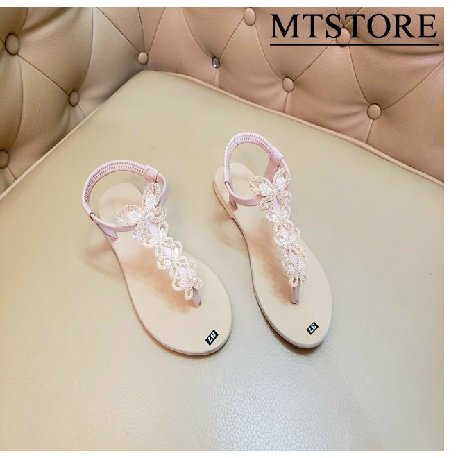 sandan nữ đi học đế thấp MTSTORES sandan đính hoa đá siêu xinh