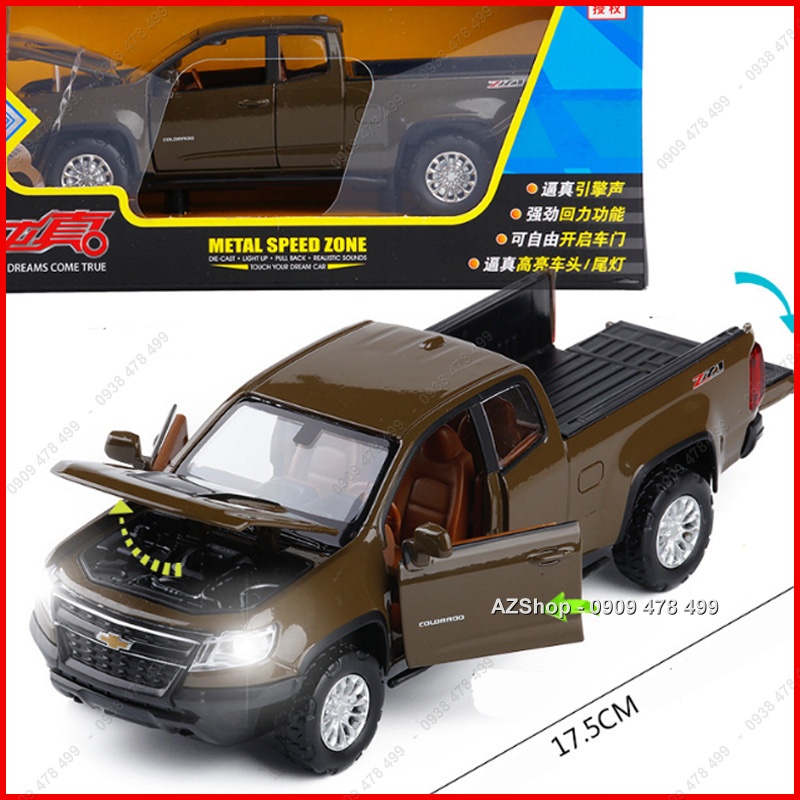 Xe Mô Hình Kim Loại Bán Tải Chevrolet Colorado - Tỉ Lệ 1:32 - Nâu - 9670.3