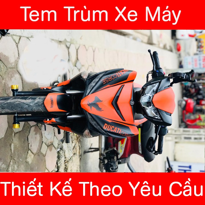 Tem Trùm Xe Exciter 150 Tem Ex150 Cam Đen Đại Bàng Ducati Nhám