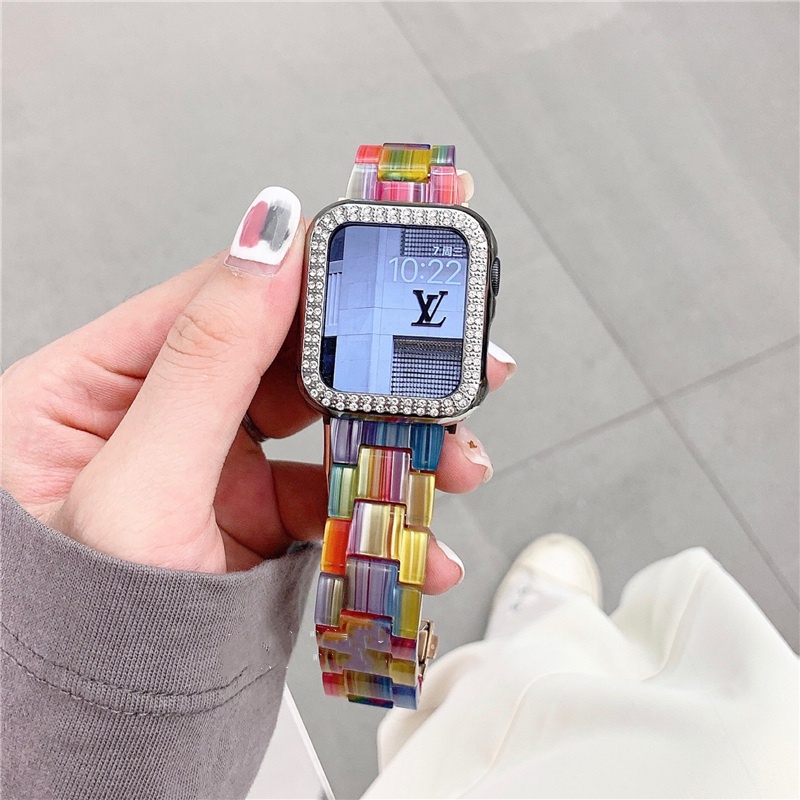 Dây Đeo Bằng Nhựa Resin Cho Đồng Hồ Thông Minh Smart Watch Series 7 6 5 4 3 2 1 44mm 42mm 40mm 38mm