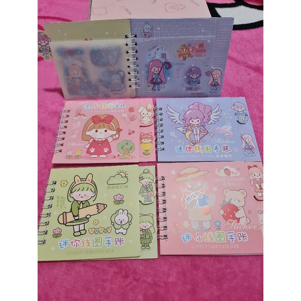 SỔ STICKER LÒ XO KẾT HỢP 6 TRANG STICKER VÀ 1 SỐ TRANG BÌA CỨNG NHIỀU MẪU, CÓ CLIP, MÃ  B-8082