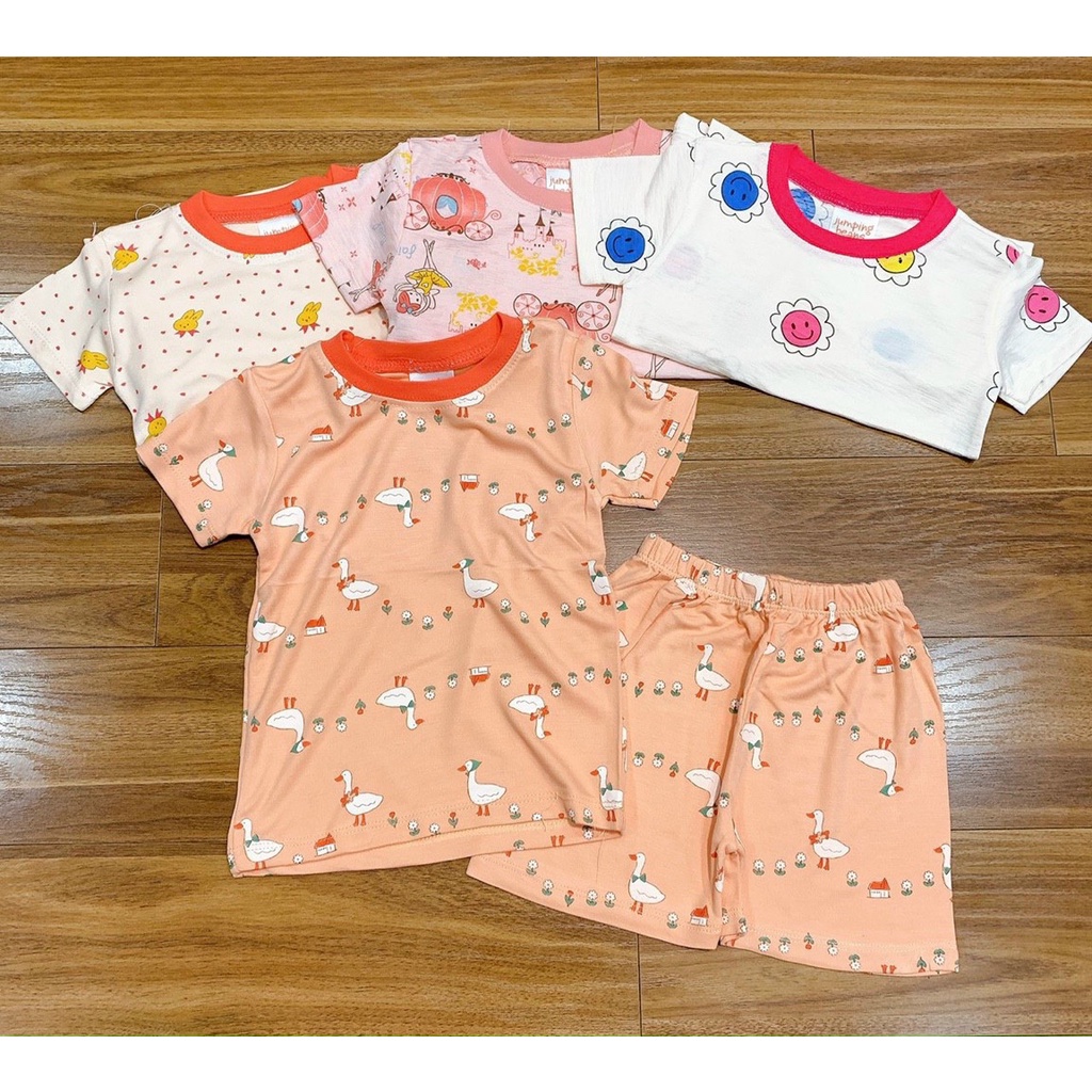 Bộ cộc tay họa tiết chất cotton xuất cho bé