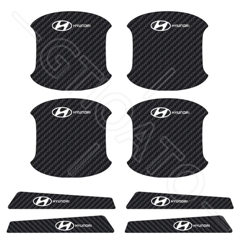 GTIOATO Bộ Bảo Vệ Tay Nắm Cửa ô Tô Sợi Carbon Bộ Bảo Vệ Bát Cửa Gương Hậu Xe HơI MiếNg DáN ChốNg XưỚC Phụ KiệN Ô Tô Cho Hyundai Accent Kona I10 I30 I20 Elantra Sonata Tucson SantaFe Creta Veloster NEXO Venue