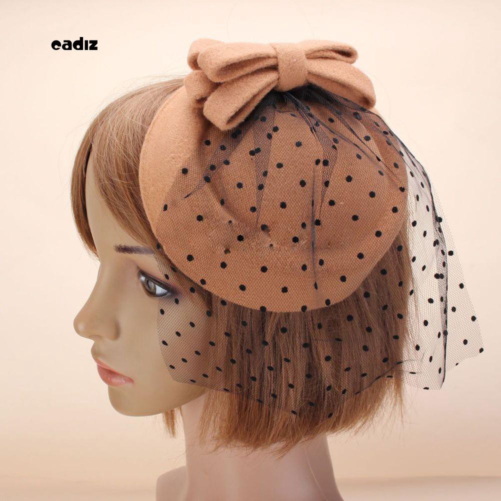 Kẹp tóc hình nón phối ren đính nơ phong cách thanh lịch dành cho nữ