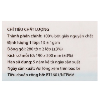 Khăn giấy lụa PREMIER VinaTissue 2 lớp gói 280 tờ