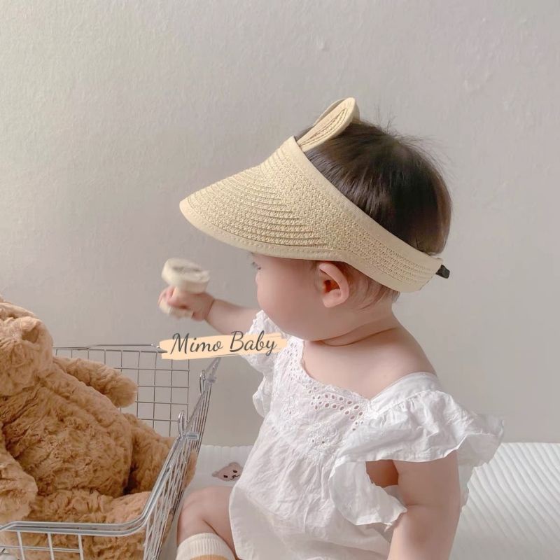 Mũ cói nửa đầu gắn tai thỏ dễ thương cho bé MH111 Mimo Baby