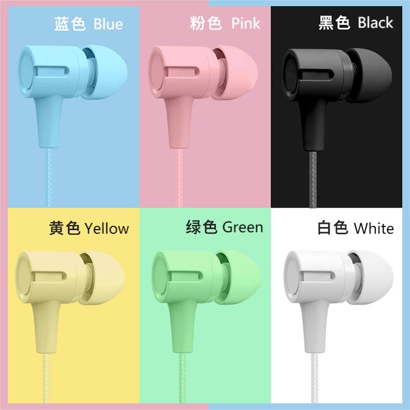 Tai Nghe Nhét Tai Siêu Trầm Jack 3.5mm Có 6 Màu Macaron Kèm Mic Cho Android