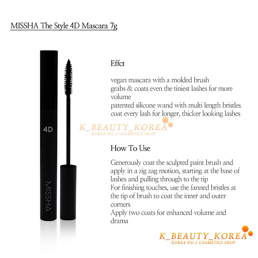 [Hàng mới về] Mascara 4D 7g Missha Cao Cấp | BigBuy360 - bigbuy360.vn