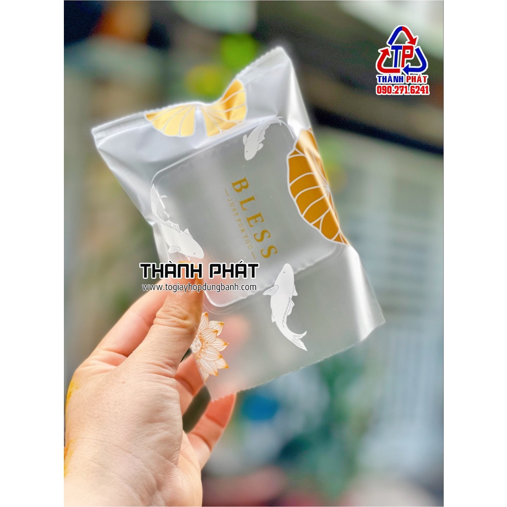 100 Khay 7cm kèm túi ép miệng đựng bánh trung thu 50g - 75g - Mẫu mới 2023