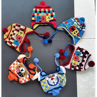 Sỉ 10 mũ len lót nỉ sắc màu cho bé yêu từ 6-18kg