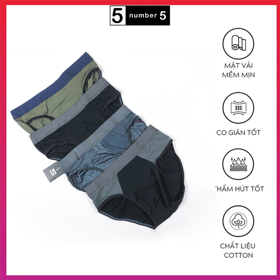 Quần Sịp Nam Tam Giác Cao Cấp, Sợi Cotton Mềm Mịn Co Giãn 4 Chiều, Thoáng Mát Cả Ngày