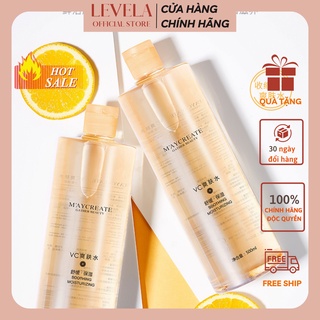 Nước hoa hồng toner Maycreate VC Smoothing Moisturising trắng da 500ml Levela