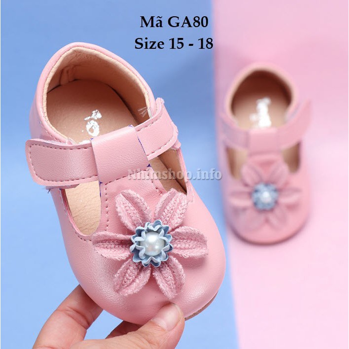 Giày Tập Đi Gắn Hoa Xinh Xắn Cho Bé Gái GA80