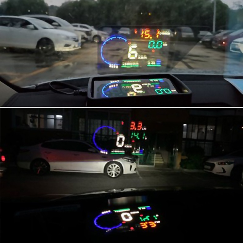 Máy chiếu màn hình kính lái HUD A8 5.5" OBD II OBD2 cho xe hơi