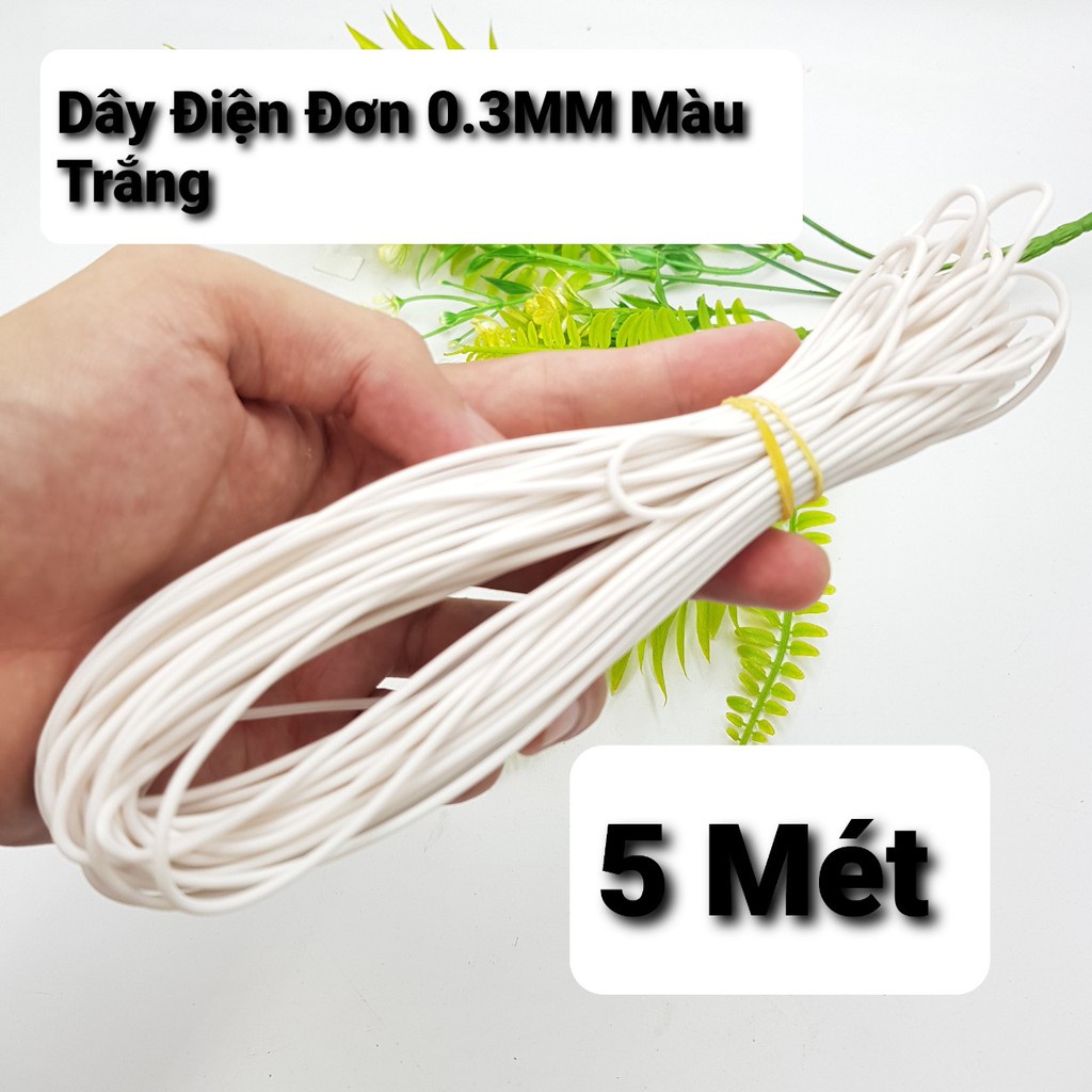 Dây Điện Đơn 0.3 - 0.5 Lõi Đồng Các Mầu, Dây Điện 0.3MM - 0.5MM cuộn 5 mét