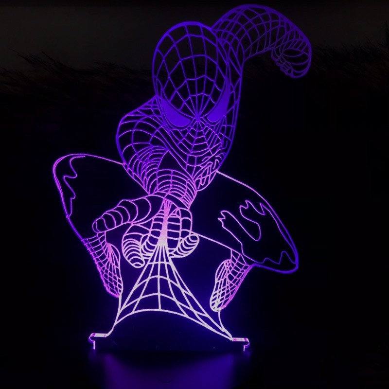 Marvel Đèn Led 3d Người Nhện Độc Đáo Spiderman Siêu Anh Hùng Spuper Hero Đèn Led 16 màu
