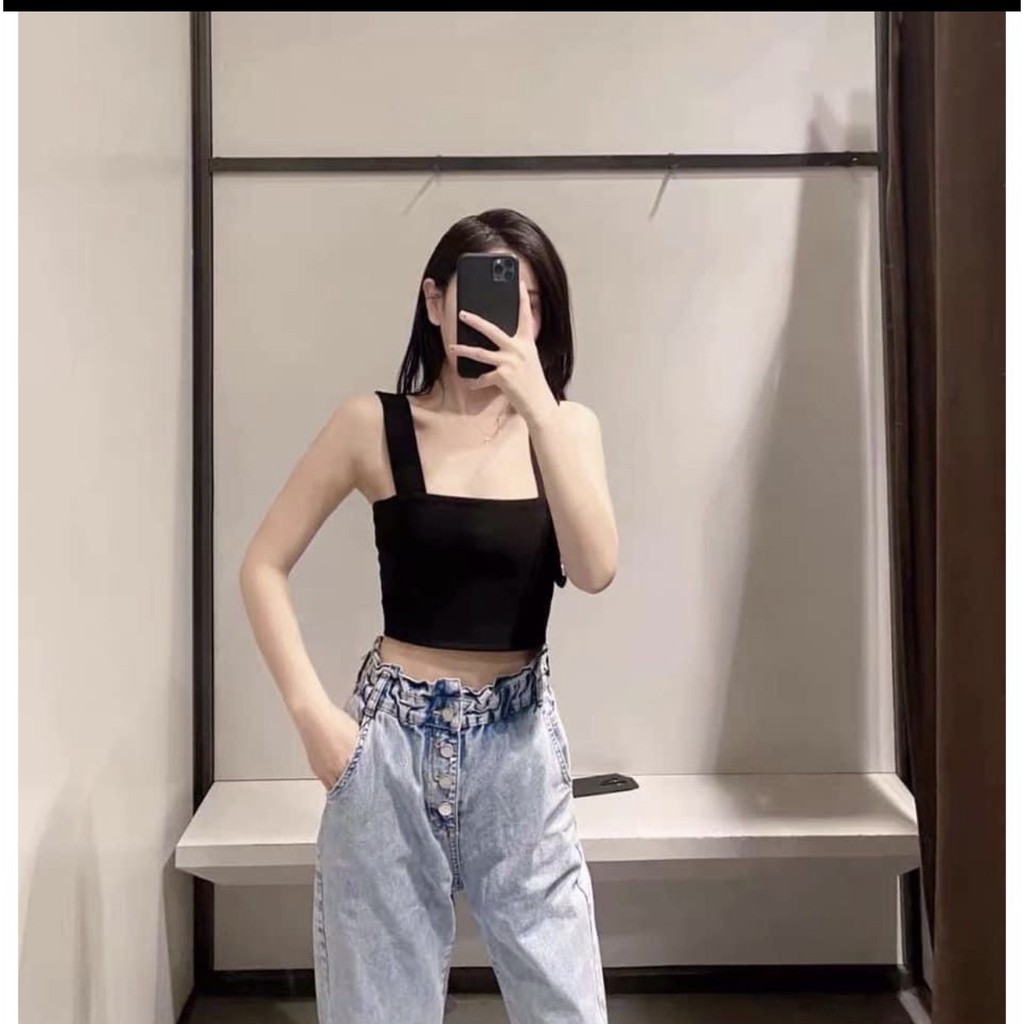 ÁO HAI DÂY BẢN TO CROPTOP GIÁ HẠT DẺ !!!