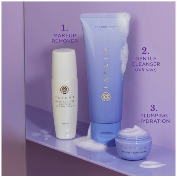 [Bill US] Bộ dưỡng da Tatcha Double Cleanse + Hydrate Trio