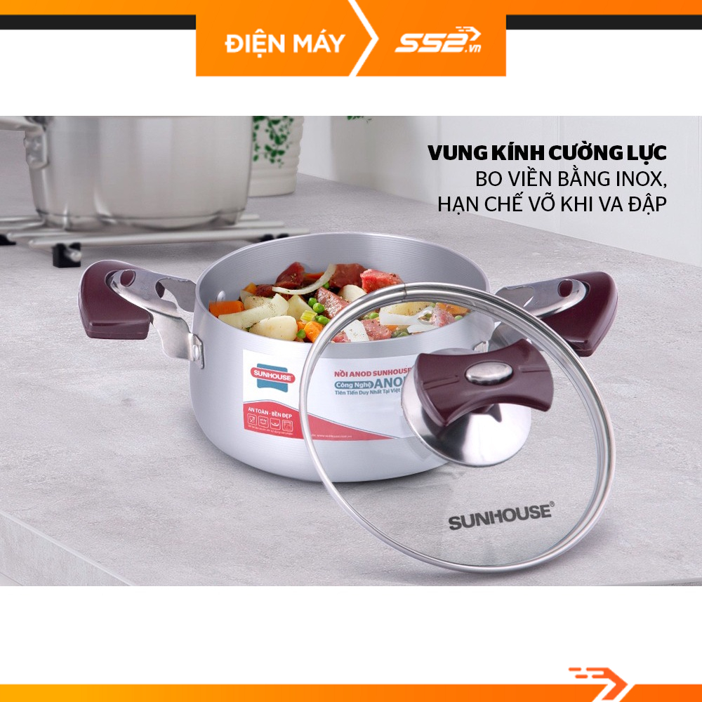 Bộ Nồi Anod Sunhouse SH6633 Quai EB  - Hàng Chính Hãng