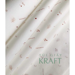 [HOẢ TỐC] Giấy Pelure trắng in hoạ tiết Nâu 39 x 64cm, giấy gói hàng
