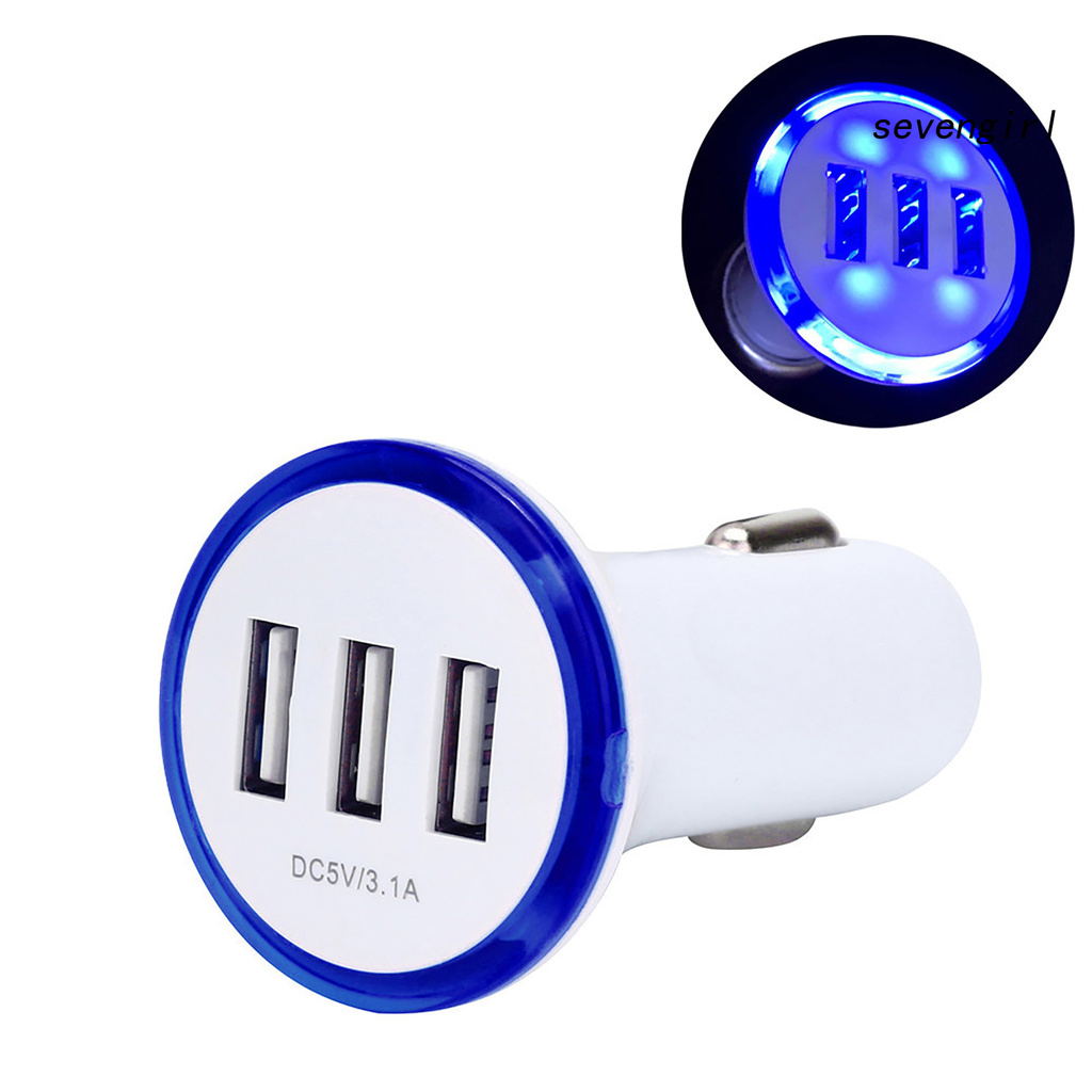 Bộ Sạc Xe Hơi 3 Cổng Usb 12v Cho Điện Thoại