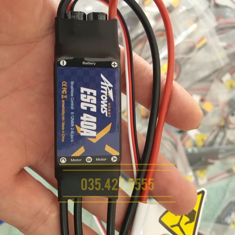 ESC Không Chổi Than Arrows hobby 40A 2s- 4s XT60.