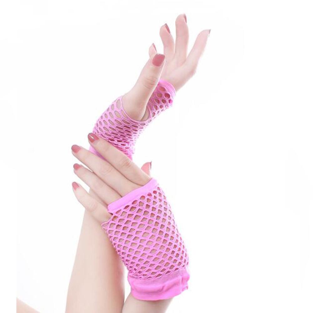 ROSE Găng Tay Lưới Hở Ngón Màu Sắc Cá Tính