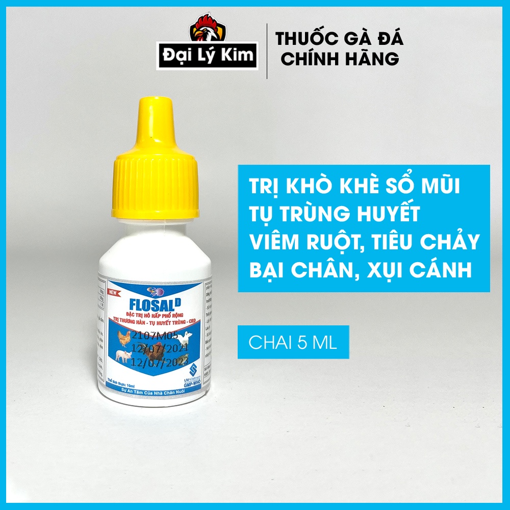 Thuốc trị khò khè cho gà, hen gà Flosal, chai 10ml