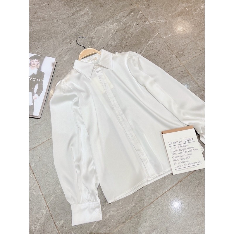 [Mã FASHIONHOT19 giảm 10K đơn bất kỳ] ANU58 - ÁO SƠ MI NỮ LỤA TRẮNG CỔ ĐỨC DÀI TAY | BigBuy360 - bigbuy360.vn